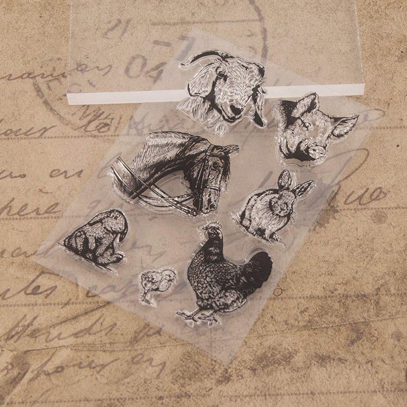 LZBRDY 4.1 by 5.9 Inches Pig Cow Sheep Clear Rubber Stamps for Scrapbooking Card Making Christmas Craft Stamps - Image 4